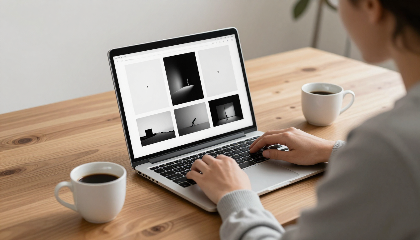 Modern Photography Website on Laptop