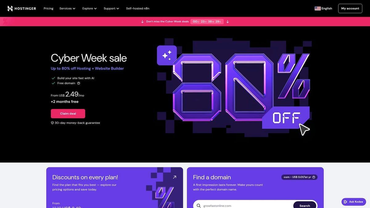 Cyber Week sale banner, featuring
