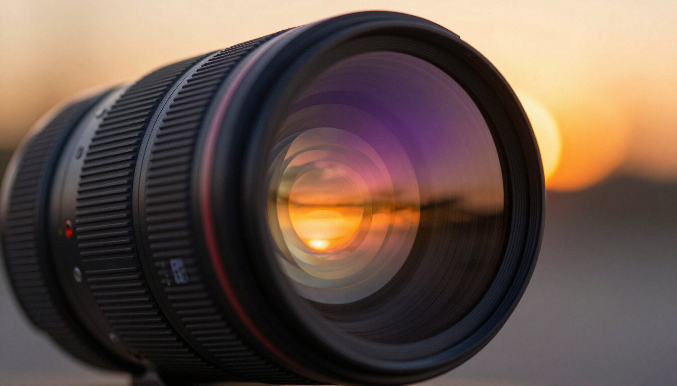Close up of camera lens
