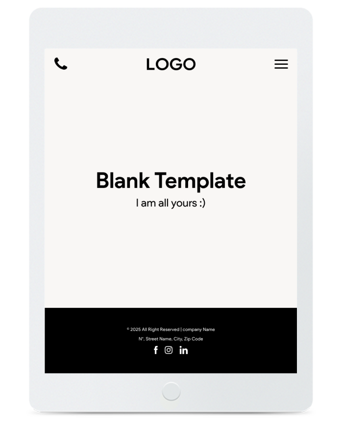 Empty — tablet view