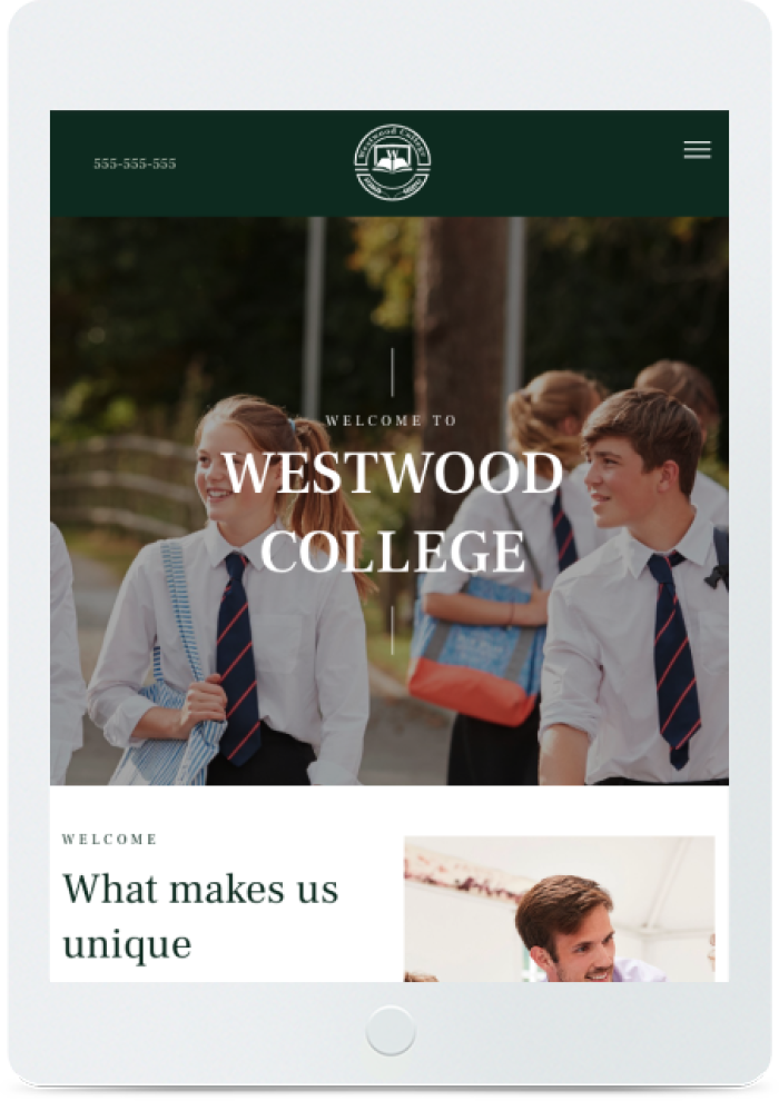 Private School — tablet view