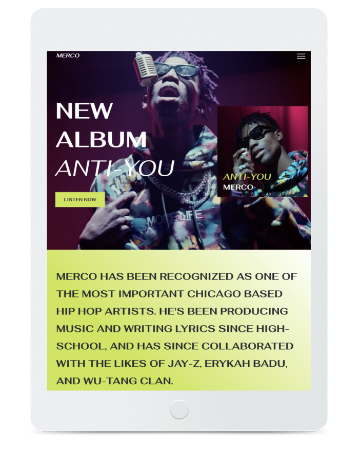 Rap Musician — tablet view