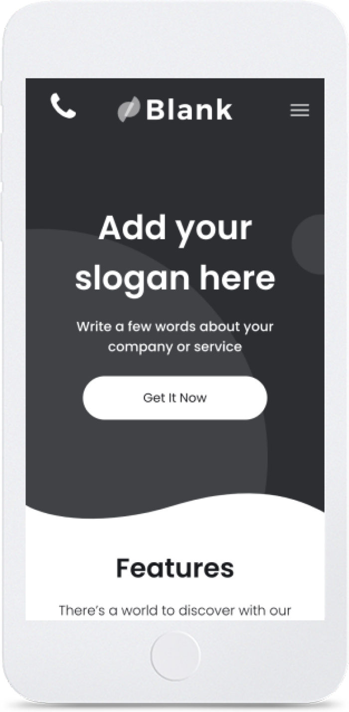 One Page Wireframe — mobile view