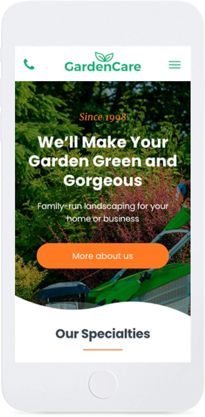 Gardener — mobile view