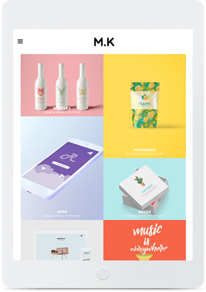 Creative Portfolio — tablet view
