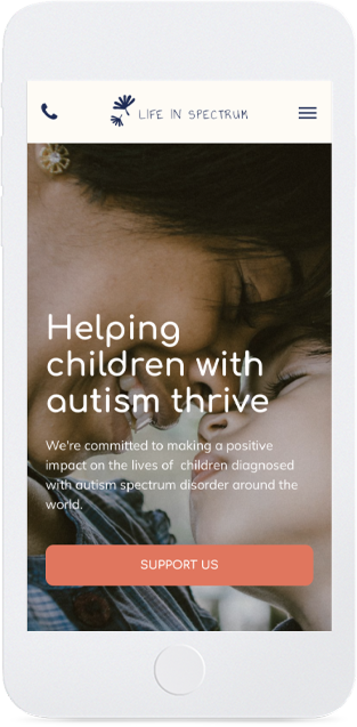 Charity Organization — mobile view