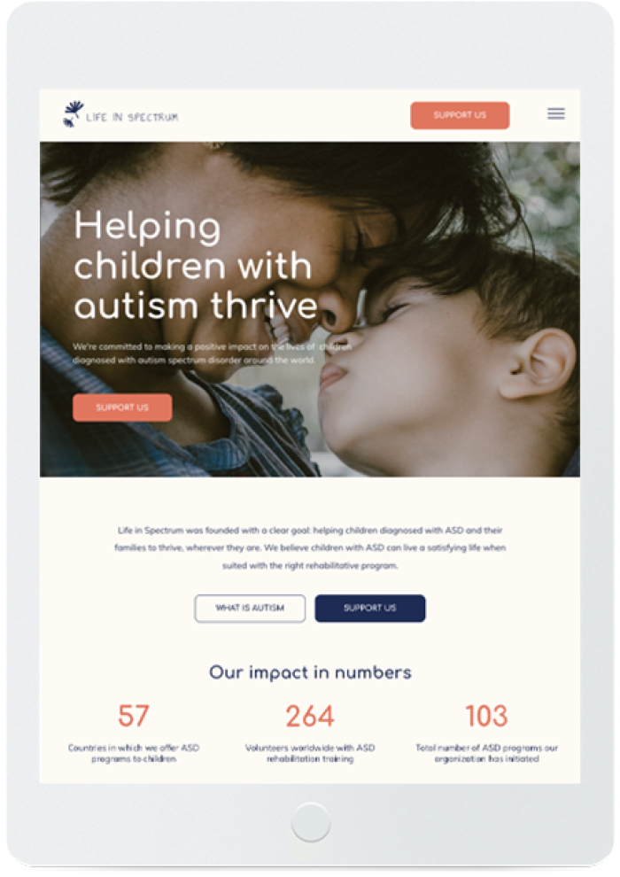 Charity Organization — tablet view