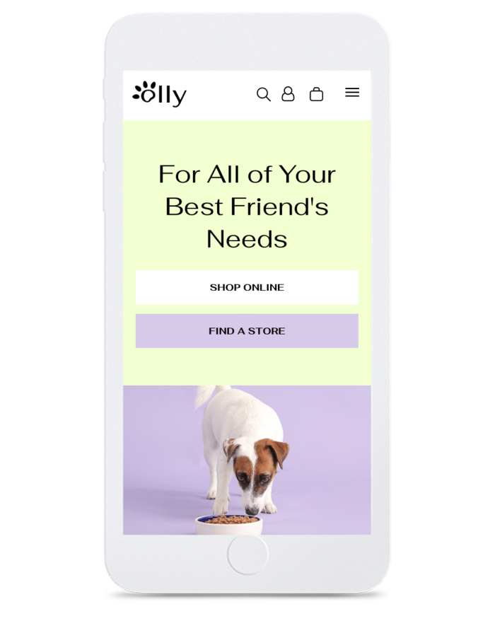 Dog Store — mobile view