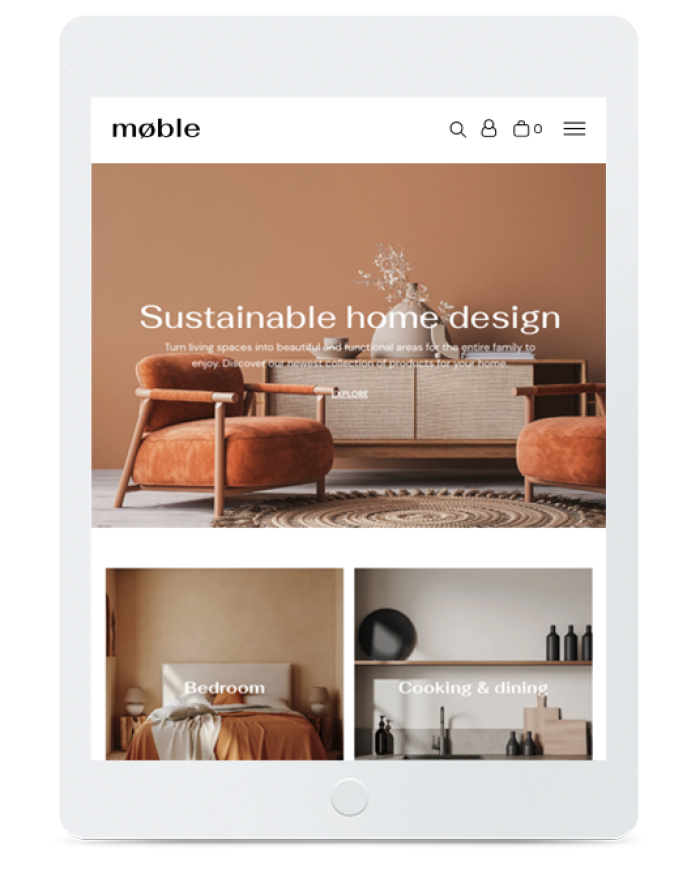 Home Design Store — tablet view