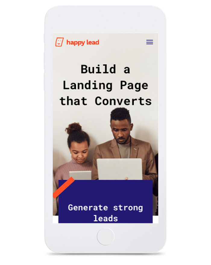 Lead Generation Landing Page — mobile view