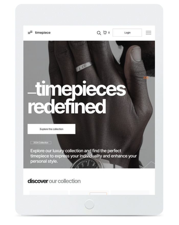Watch Store — tablet view