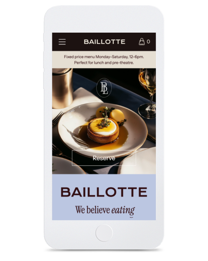 Chef Restaurant — mobile view