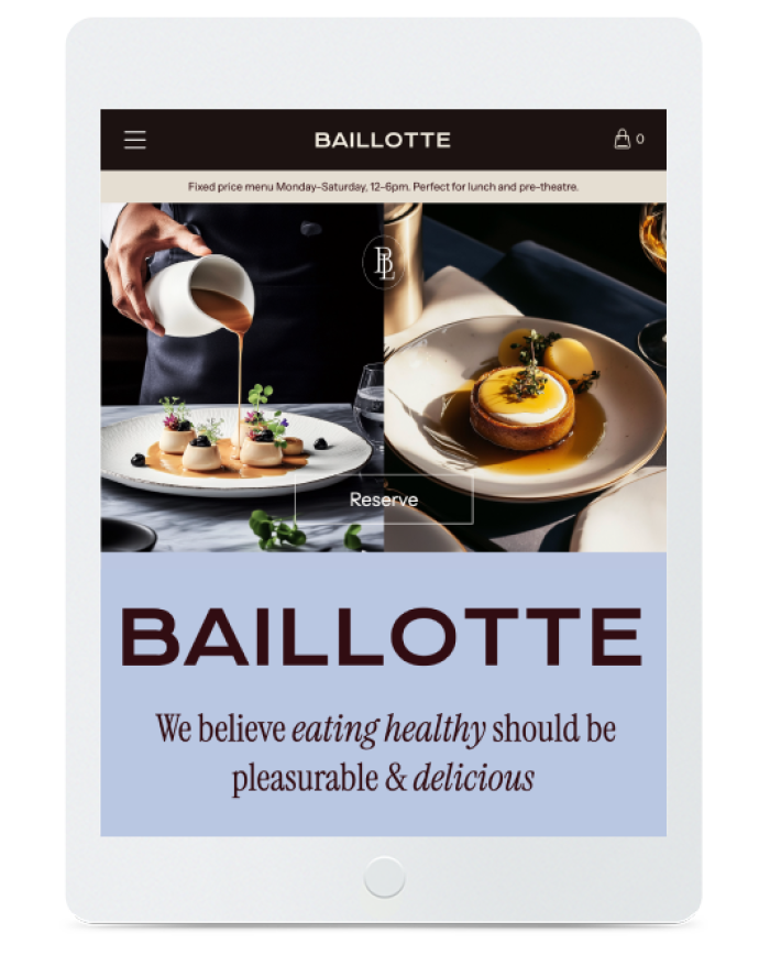 Chef Restaurant — tablet view