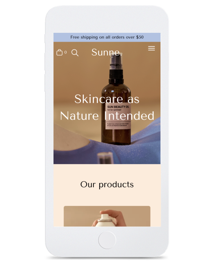 Cosmetics Shop — mobile view