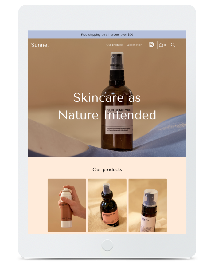 Cosmetics Shop — tablet view