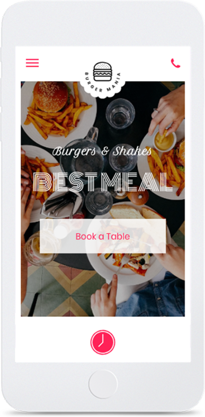 Burger Restaurant — mobile view