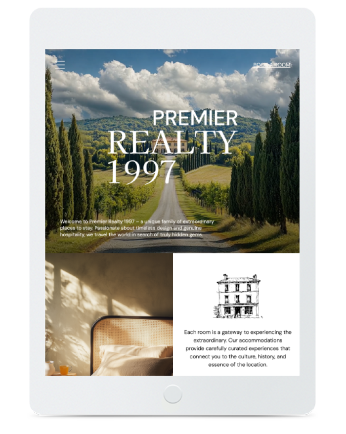 Heritage Hotel — tablet view