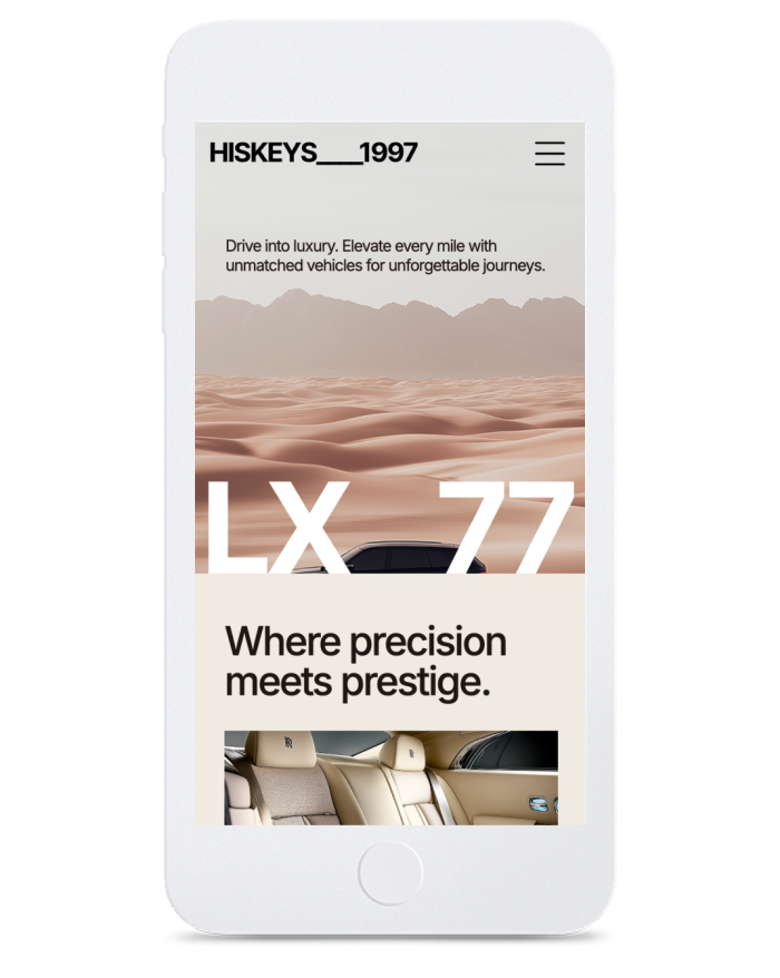 Luxury Car Rental — mobile view