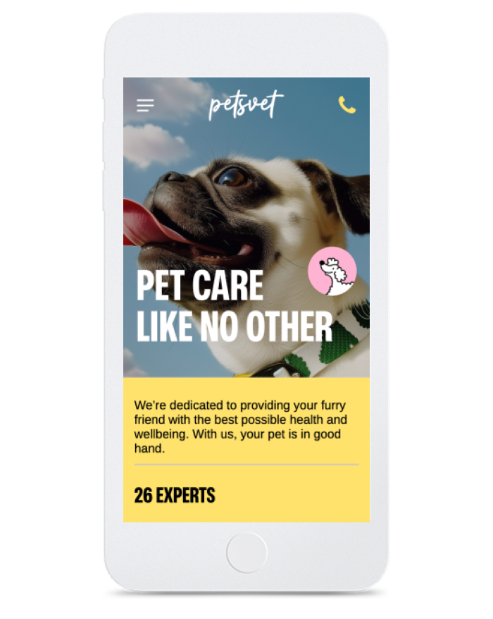 Vet Clinic — mobile view