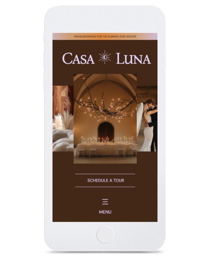 Wedding Venue — mobile view