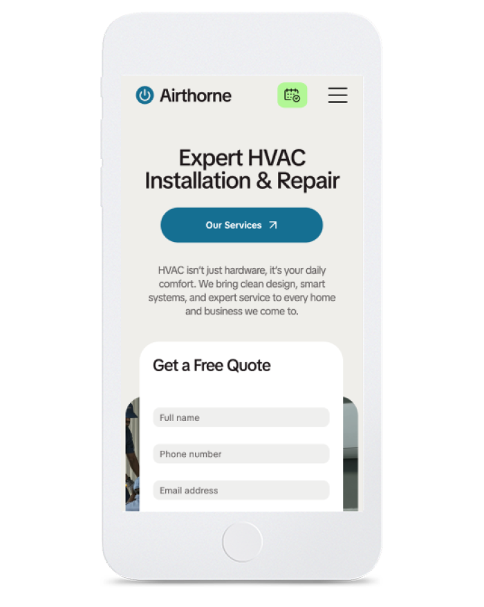 Heating & AC Services — mobile view