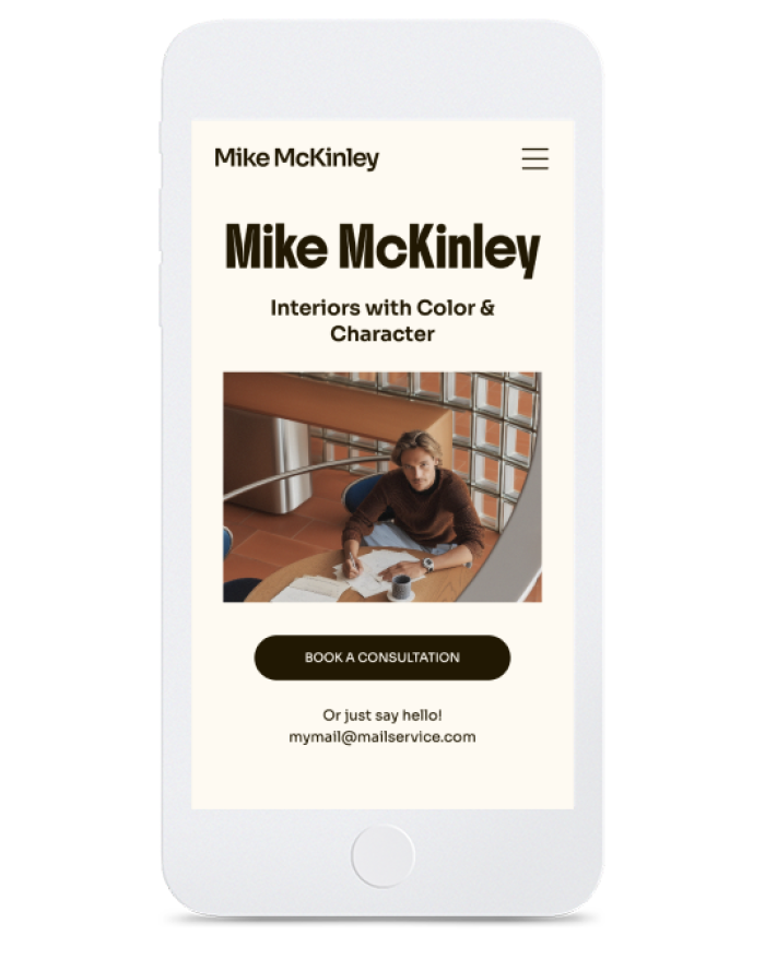 Interior Designer — mobile view