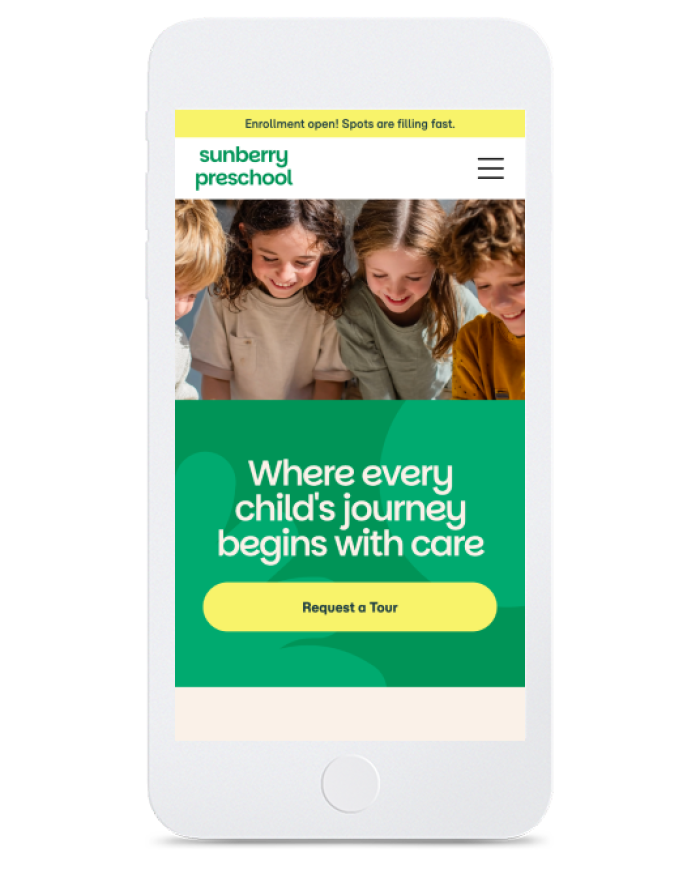 Early Years School — mobile view