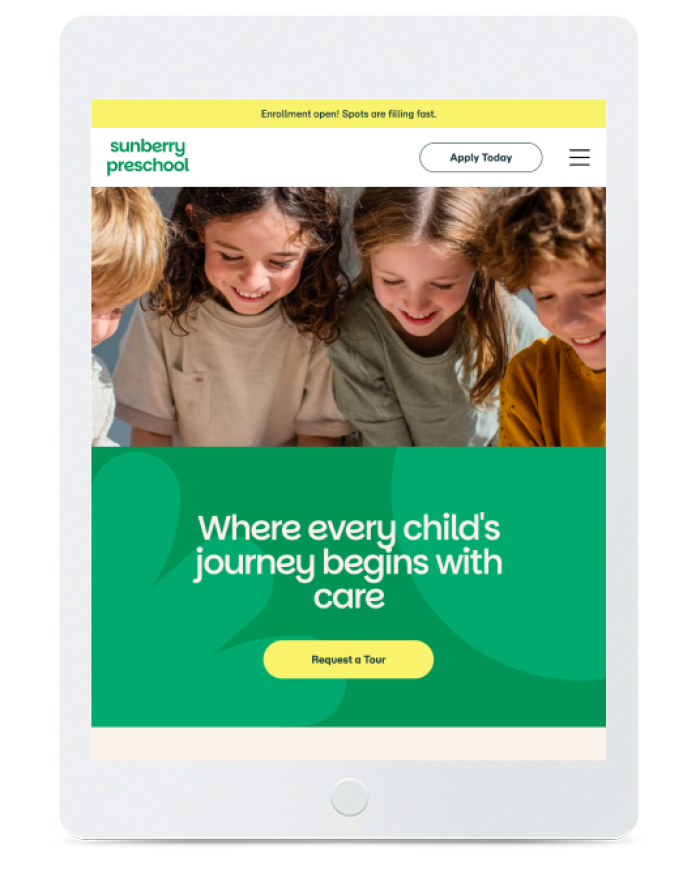 Early Years School — tablet view