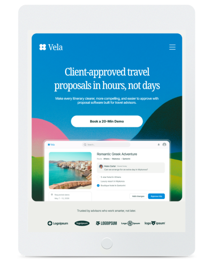 SaaS Demo Landing Page — tablet view